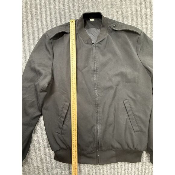 Neptune Garment‎ Military Bomber Jacket Mens Black 42 X-Long Coat Pocket Officer - Picture 4 of 14